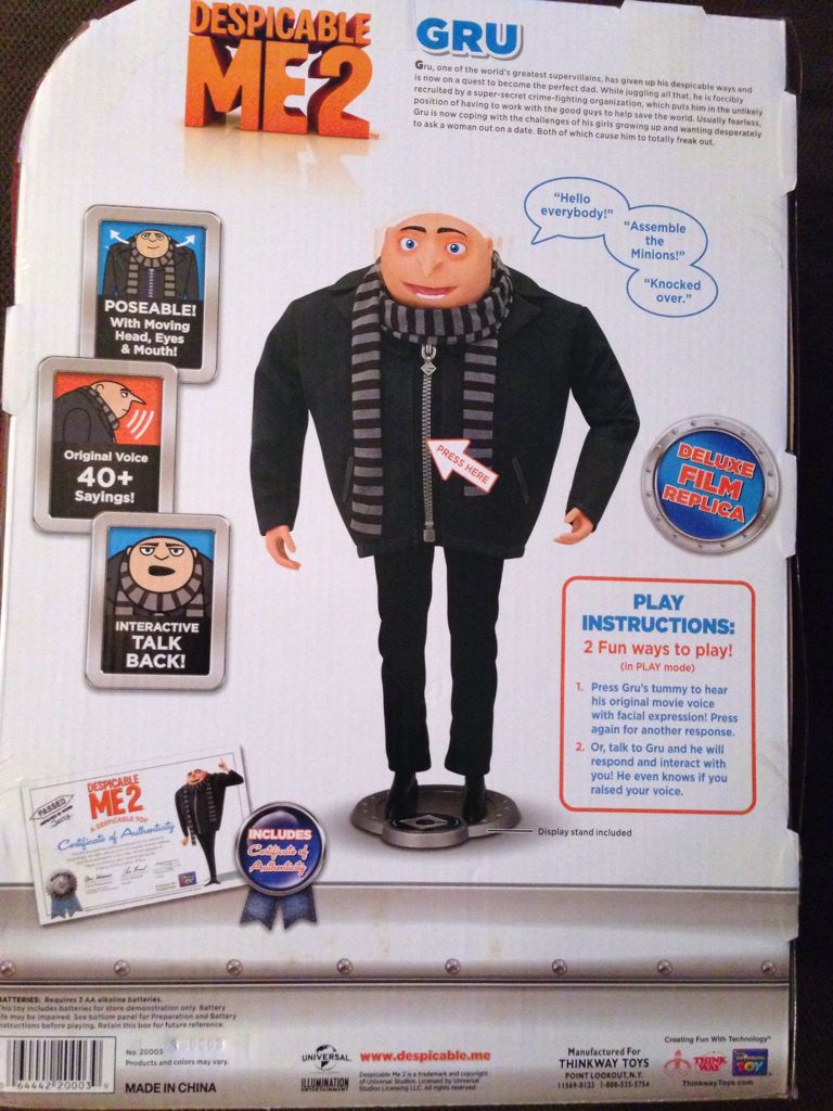 Gru - Thinkway Toys (Despicable Me 2) action figure collectible [Barcode 064442200039] - Main Image 2