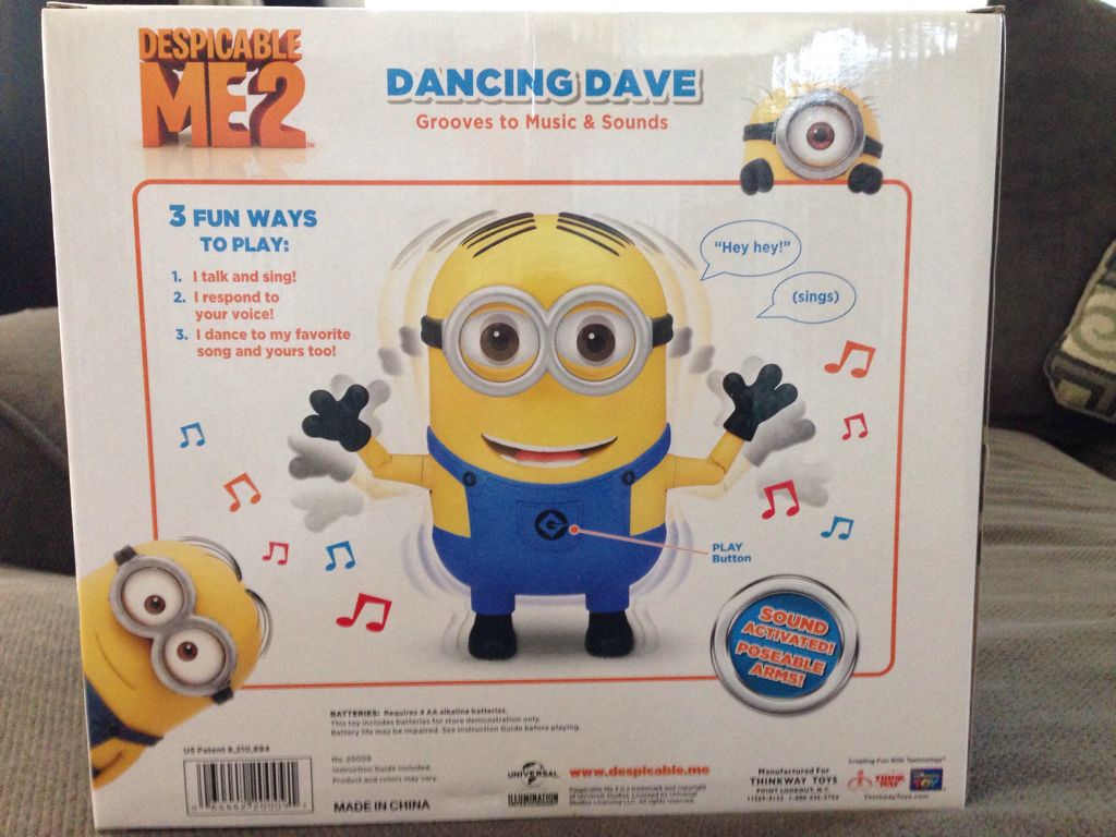 Minion Dave - Thinkway Toys (Despicable Me 2) action figure collectible [Barcode 064442200091] - Main Image 2