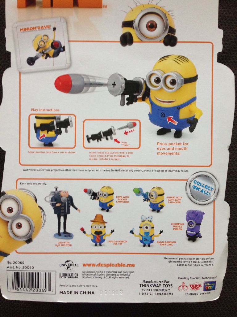 Despicable Me 2 - Thinkway Toys (Despicable Me 2) action figure collectible [Barcode 064442200657] - Main Image 2