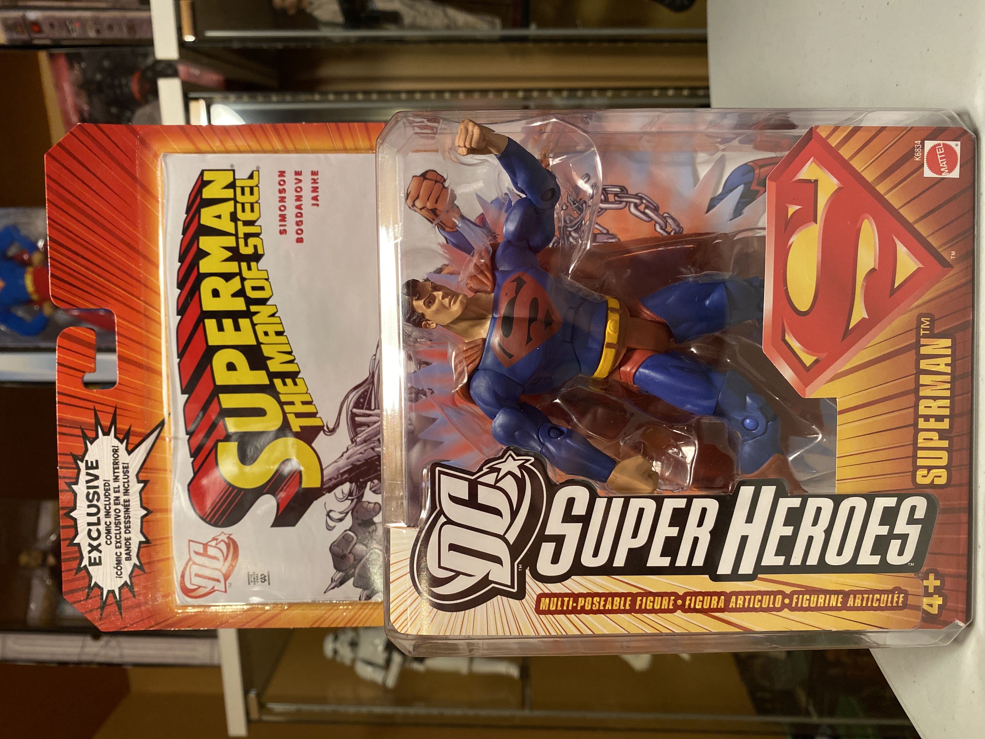 Superman Black S - Mattel (DC Superheroes) (DC Super Heroes) action figure collectible [Barcode 027084433692] - Main Image 2