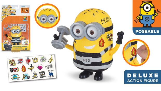 Despicable Me 3 Jail Time Tattoo Phil - Thinkway Toys (Minions Figures) action figure collectible [Barcode 064442202477] - Main Image 2