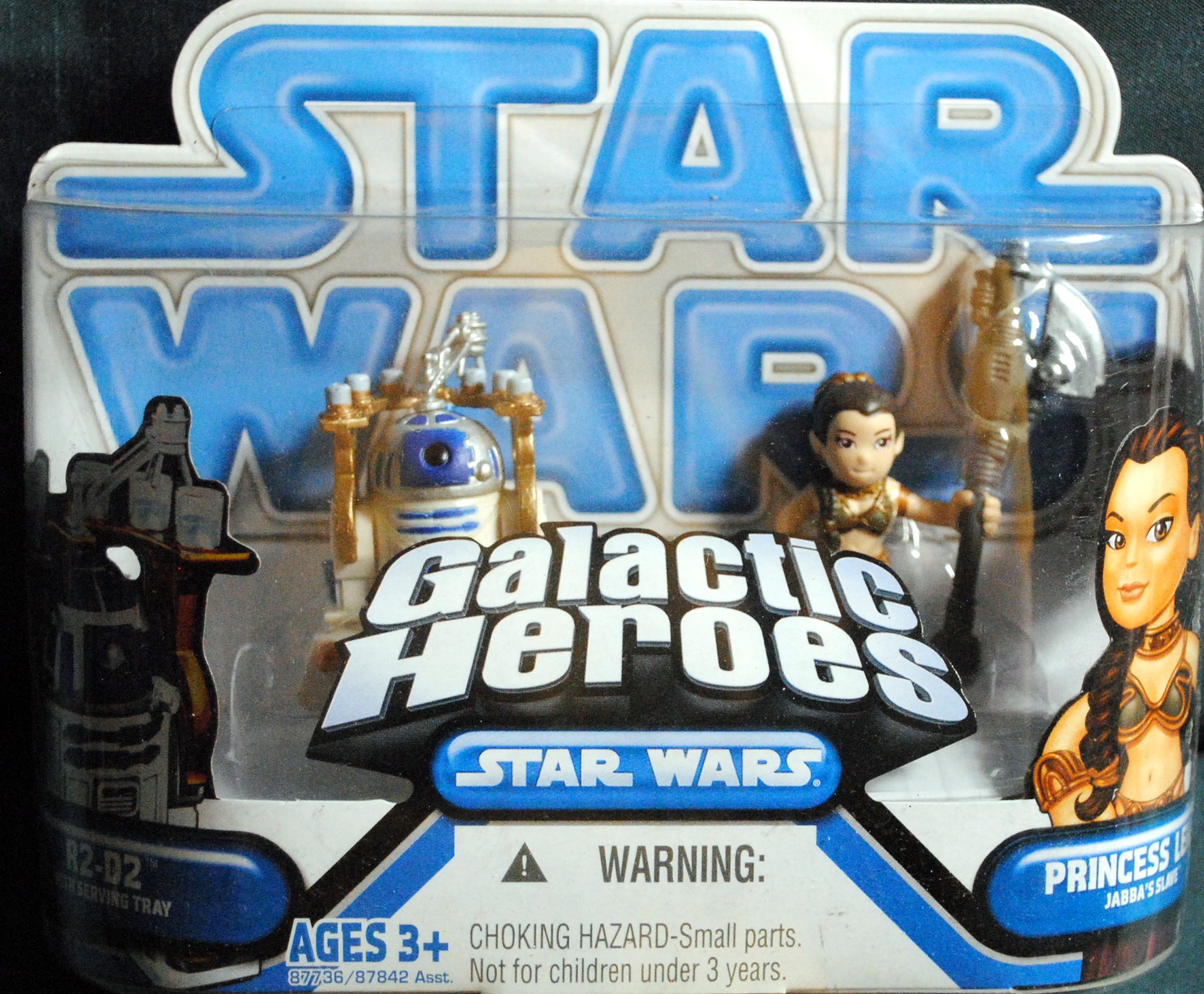 Galactic Heroes 2 pack Jabba’s Slave Princess Leia & R2-d2 with Serving Tray Star Wars - Hasbro (Star Wars Galactic Heroes) action figure collectible [Barcode 0653569331391] - Main Image 1