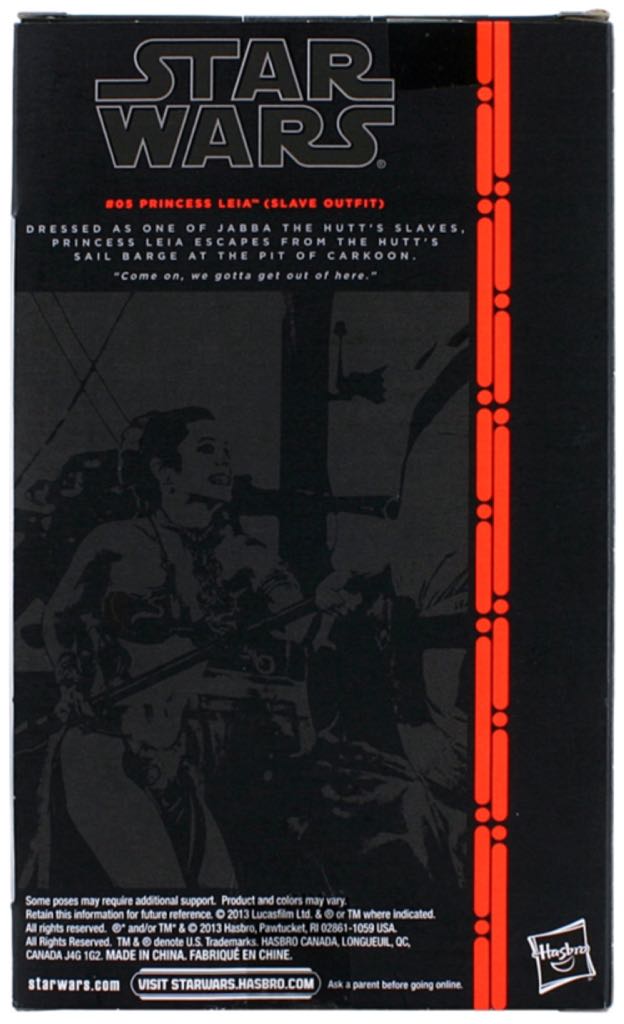 Princess Leia Slave Outfit Episode VI ROTJ - Hasbro (Star Wars The Black Series 6”) action figure collectible [Barcode 0653569897804] - Main Image 2