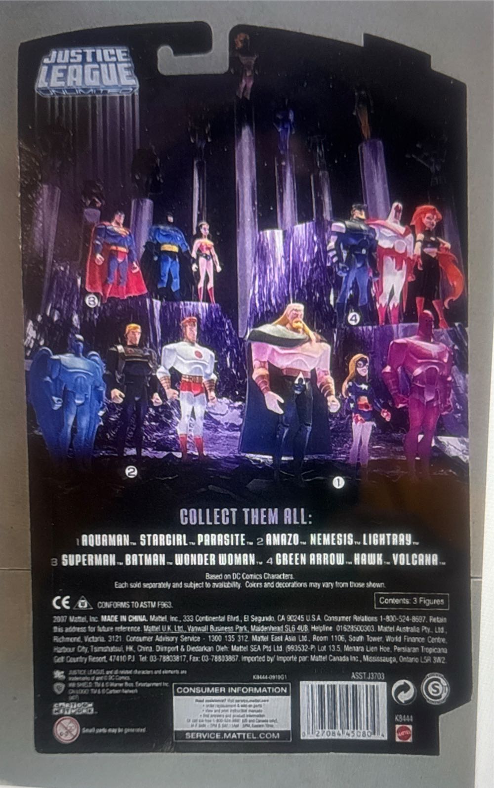 JLU 3-Pack Parasite Stargirl Aquaman - Mattel (DC Super Heroes) action figure collectible [Barcode 027084450804] - Main Image 2