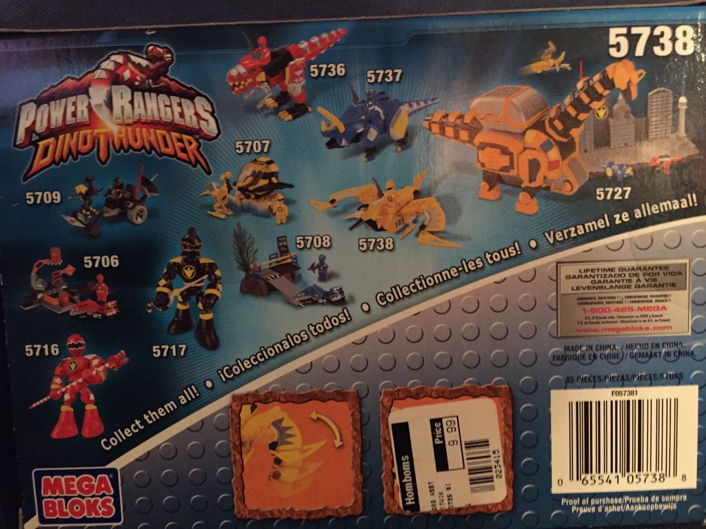 Mega Blocks Power Rangers Dinothunder Pterazord  action figure collectible [Barcode 065541057388] - Main Image 2