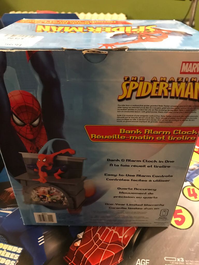 Spiderman Bank Alarm Clock  action figure collectible [Barcode 069035869044] - Main Image 2