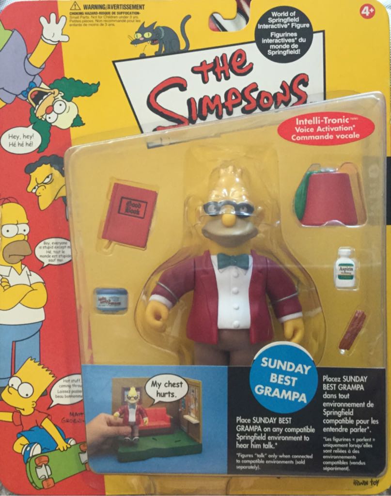 Abraham Simpson - Playmates Toys-Irwin Toy (The Simpsons) action figure collectible [Barcode 069545892006] - Main Image 1