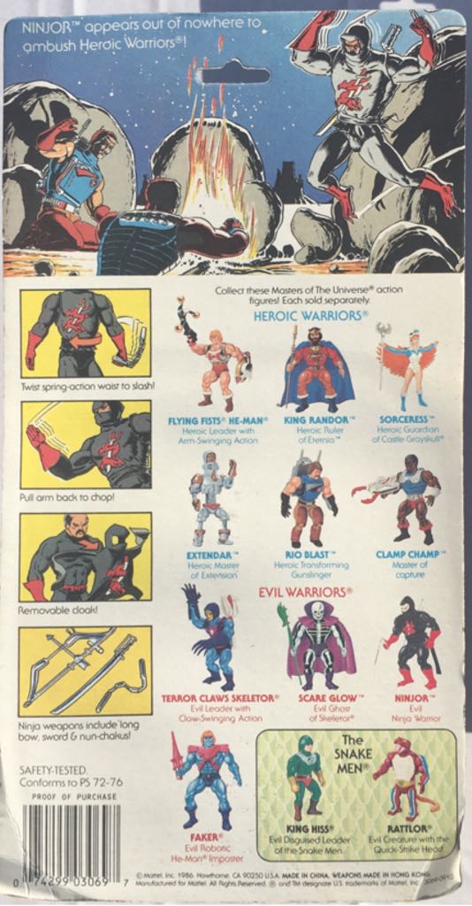 Ninjor - Evil Ninja Warrior - Mattel (Masters Of The Universe) action figure collectible [Barcode 074299030697] - Main Image 2