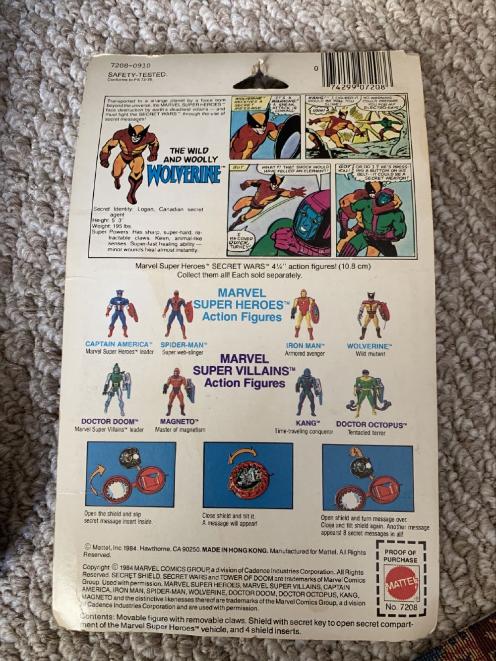 Wolverine (Grey Claws Attached) - Mattel (Marvel Super Heroes Secret Wars) action figure collectible [Barcode 074299072086] - Main Image 2