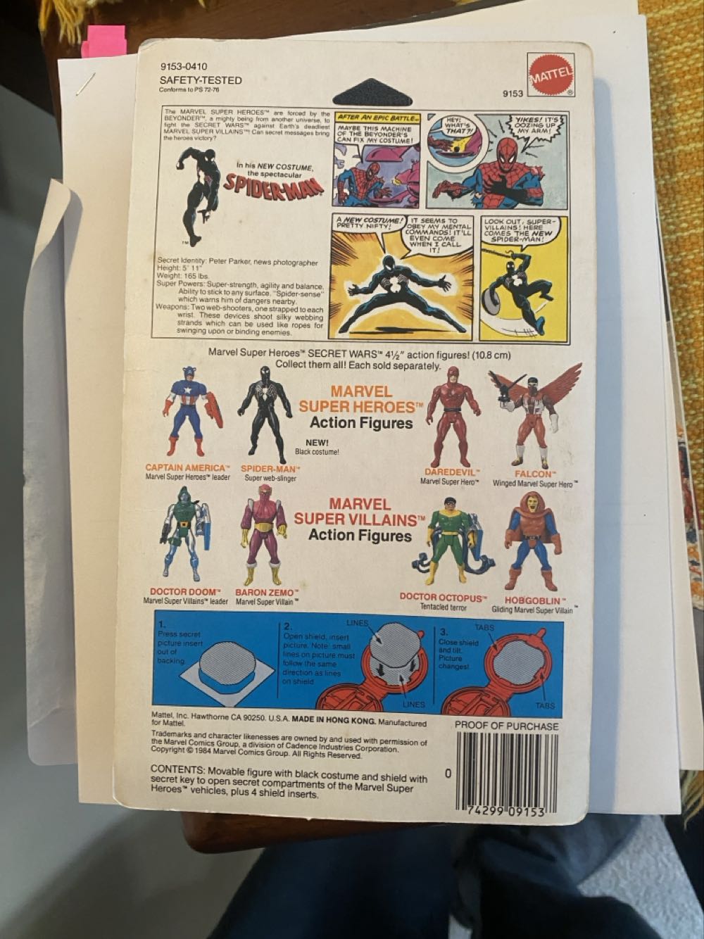 Secret Wars - Spider-Man (black suit) - Mattel (Secret Wars) action figure collectible [Barcode 074299091537] - Main Image 2