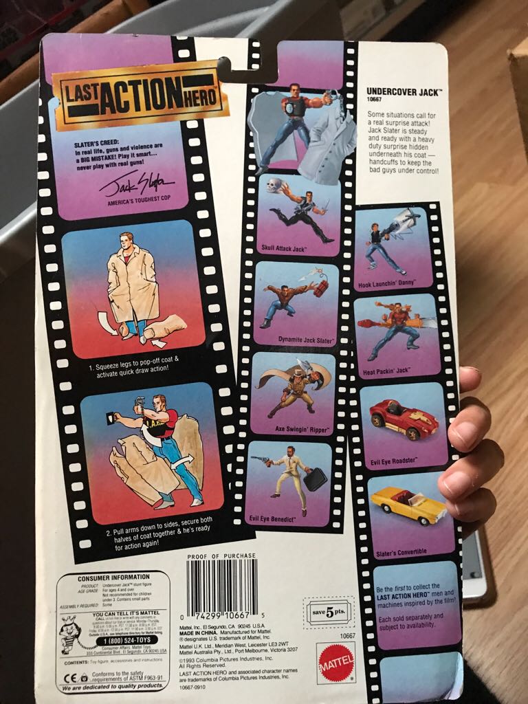 Jack Slater (Undercover) - Mattel (Last Action Hero) action figure collectible [Barcode 074299106675] - Main Image 2