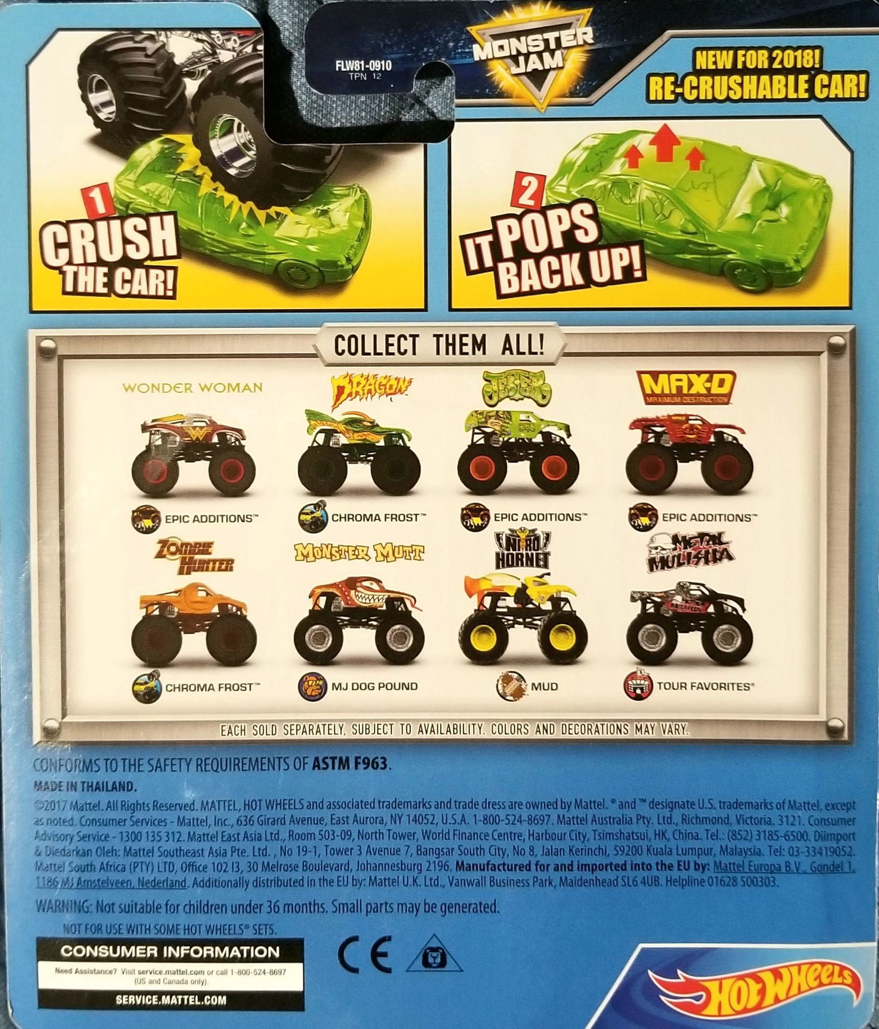 Monster Jam Gravedigger Travel Treads - Hot Wheels from Mattel (2000x Masters Of The Universe) action figure collectible [Barcode 074299215728] - Main Image 2