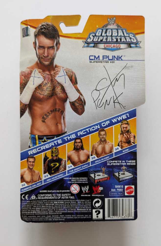 CM Punk - Mattel (WWE Global Superstars) action figure collectible [Barcode 0746775343736] - Main Image 2