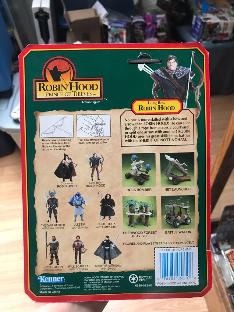 Robin Hood  - Long Bow Robin Hood - Kenner (Robin Hood Prince Of Thieves) action figure collectible [Barcode 076281058108] - Main Image 2