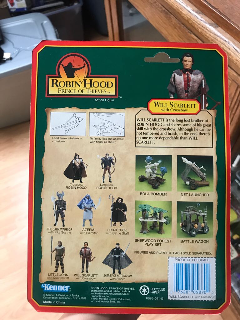 Robin Hood - Will Scarlett - Kenner (Robin Hood Prince Of Thieves) action figure collectible [Barcode 076281058702] - Main Image 2