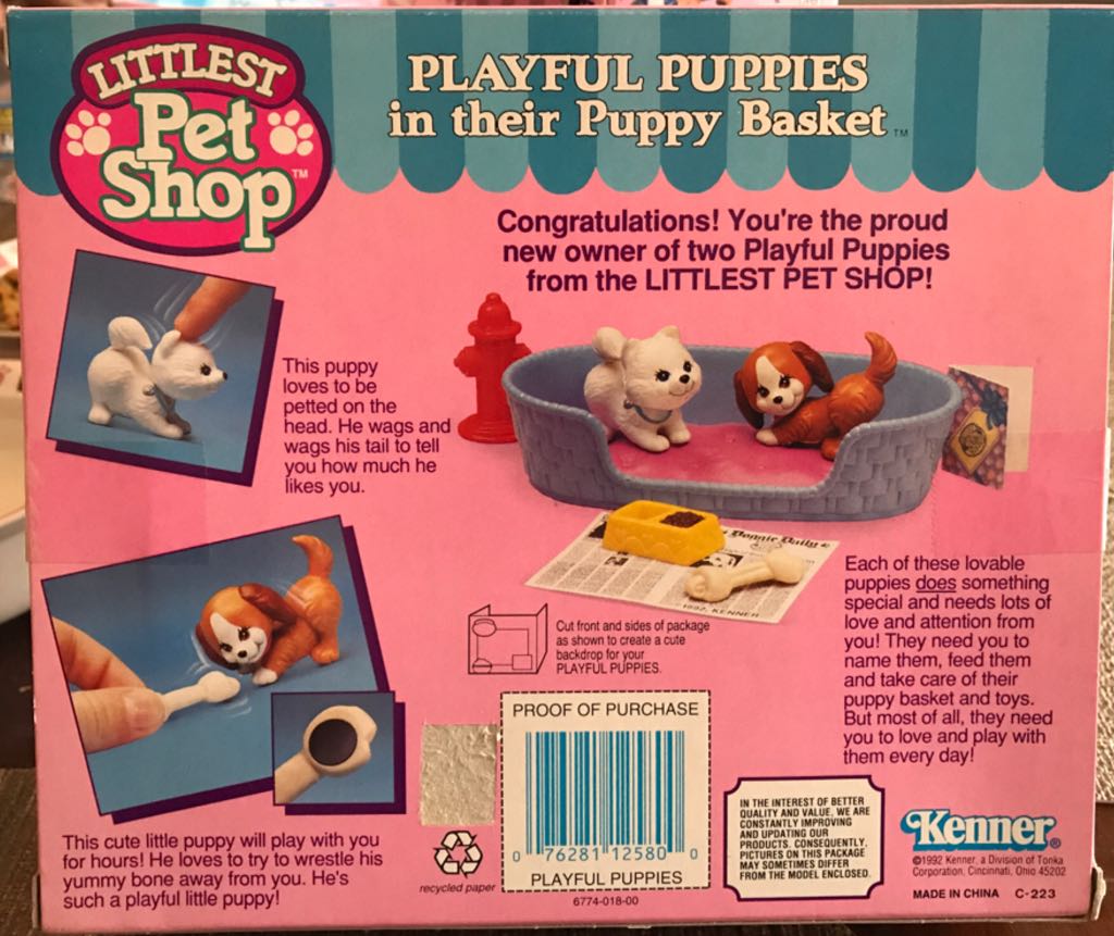 Playful Puppies In Their Puppy Basket - Kenner (Littlest Pet Shop) action figure collectible [Barcode 076281125800] - Main Image 2
