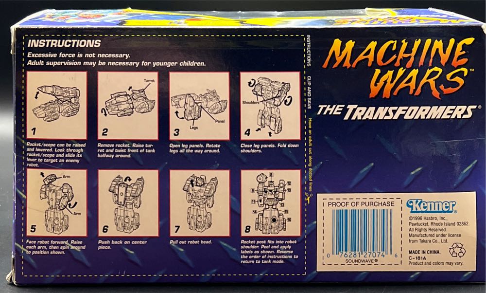Soundwave - Kenner (Transformers Machine Wars) action figure collectible [Barcode 076281270746] - Main Image 2