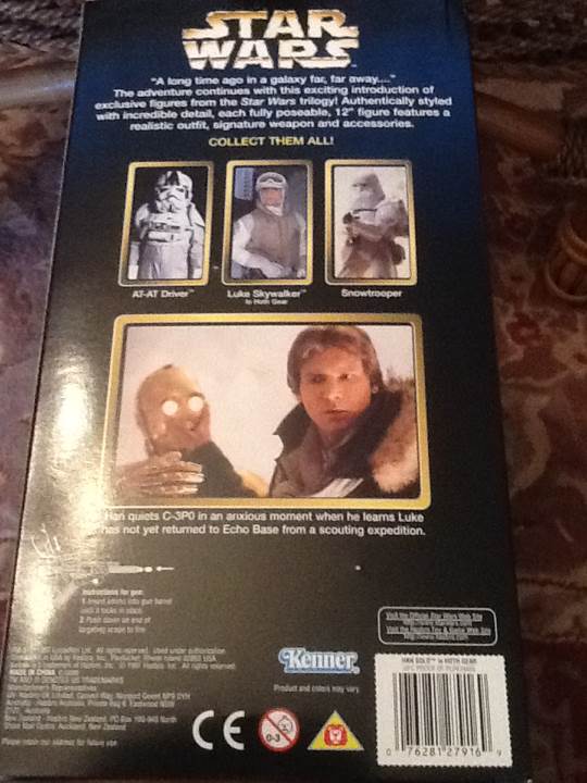 12” Han Solo In Hoth Gear With Firing Rebel Blaster  - Kenner (1995-2000 The Power of the Force) action figure collectible [Barcode 076281279169] - Main Image 2