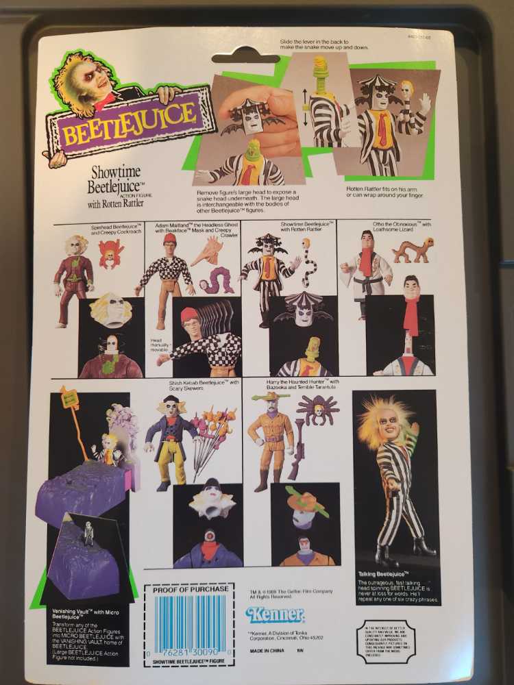 BEETLEJUICE Showtime Beetlejuice with Rotten Rattler - Kenner (Beetlejuice) action figure collectible [Barcode 076281300900] - Main Image 2