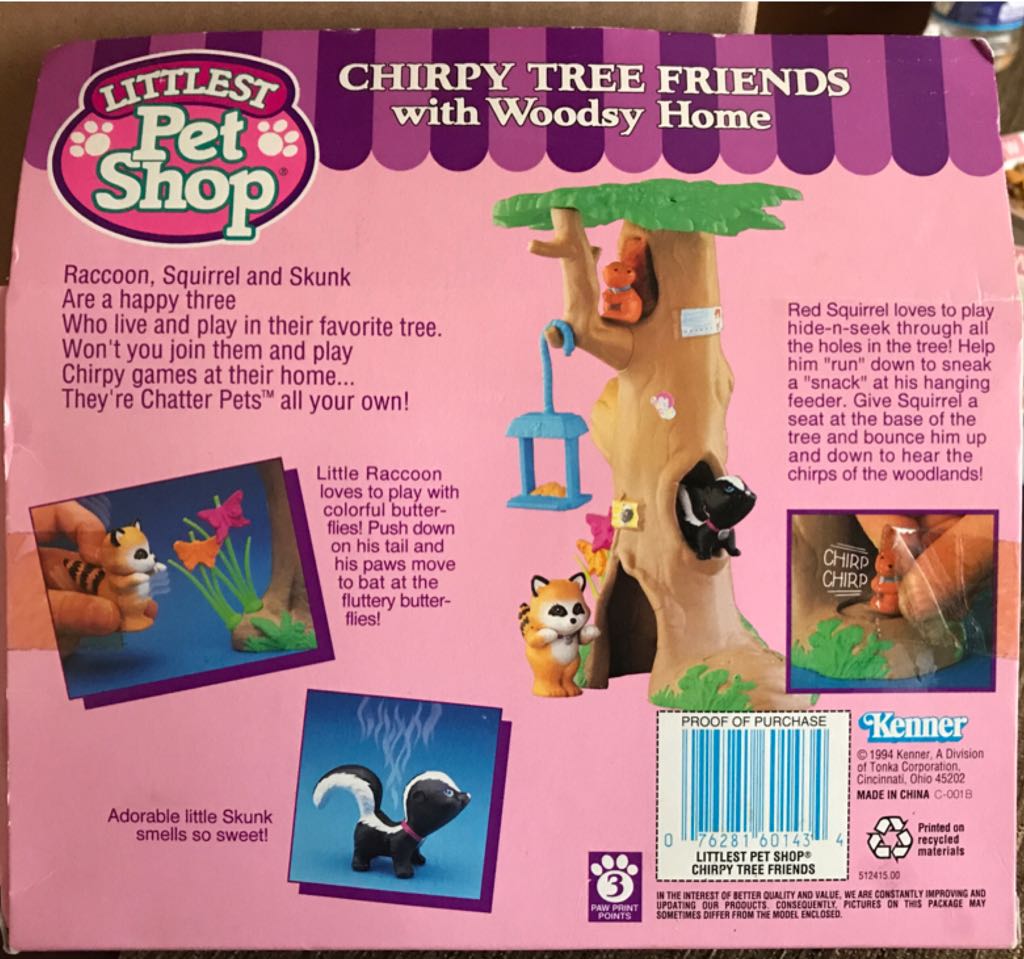 Chirpy Tree Friends with Woodsy Home - Kenner (Littlest Pet Shop) action figure collectible [Barcode 076281601434] - Main Image 2