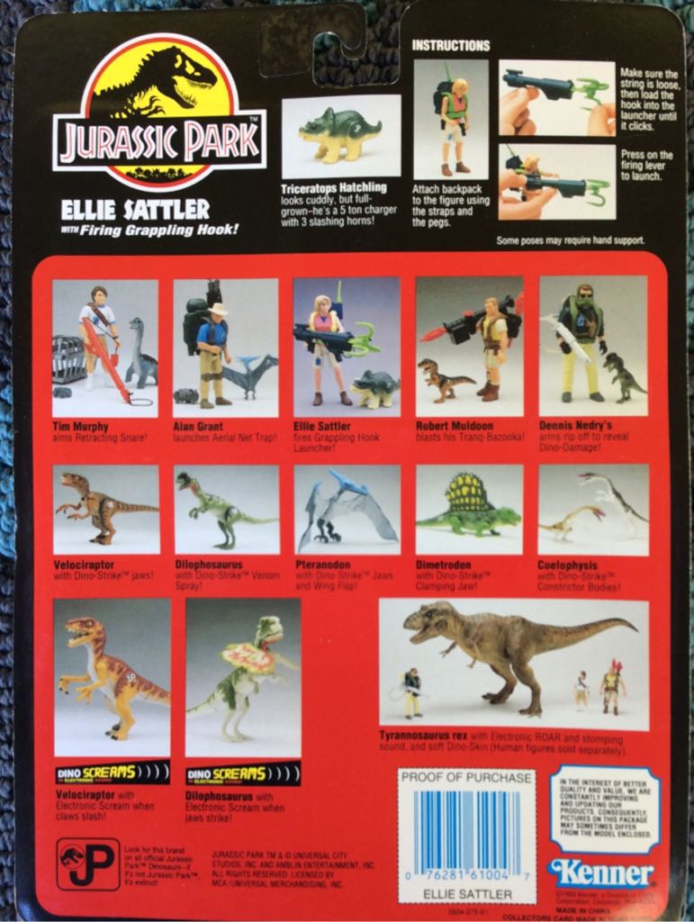 Jurassic Park Ellie Sattler - Kenner (Movie Colleector Card Limited Ed) action figure collectible [Barcode 076281610047] - Main Image 2