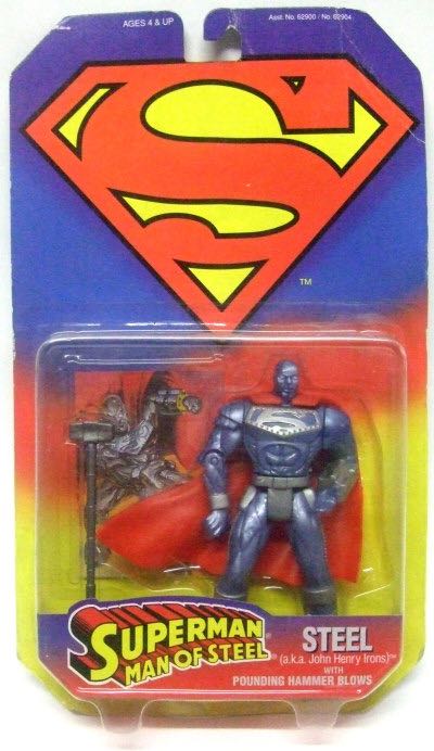 Superman Man Of Steel: Steel (aka John Henry Irons) - Kenner (Superman Man Of Steel) action figure collectible [Barcode 076281629049] - Main Image 2