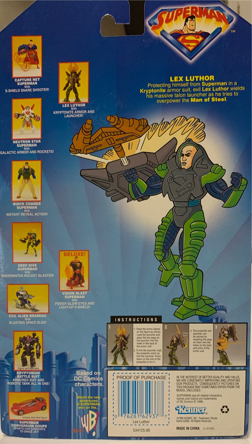 Lex Luther - Kenner (Superman: The Animated Series) action figure collectible [Barcode 076281629377] - Main Image 2