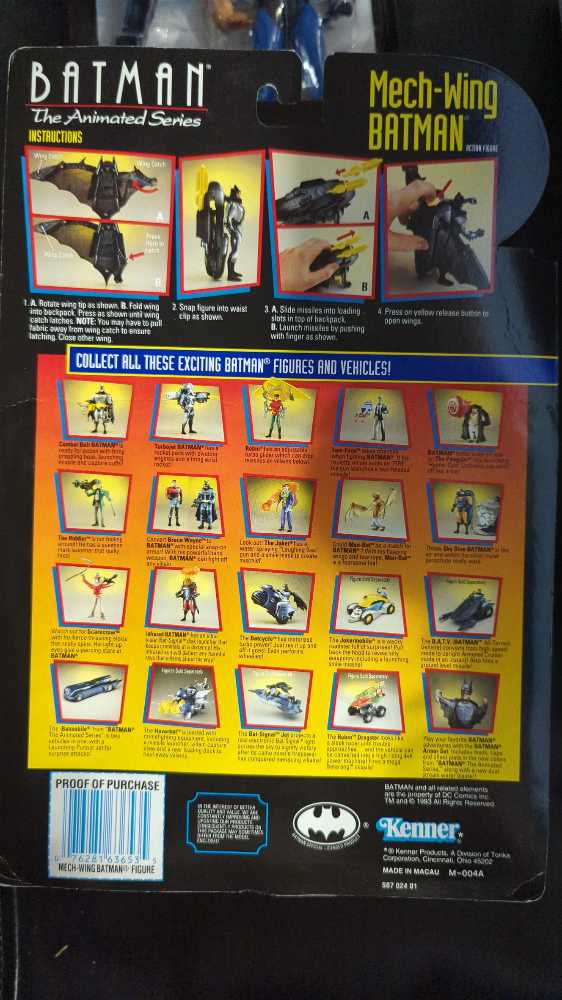 Batman The Animated Series, Mech-Wing Batman - Kenner action figure collectible [Barcode 076281636535] - Main Image 2