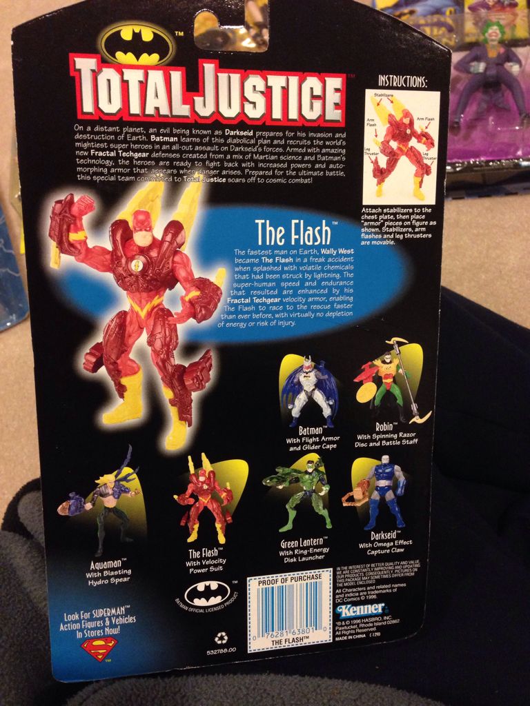 DC Flash With YELLOW Velocity Power Suit (by Mail order Bag And Box) - Kenner (Total Justice) action figure collectible [Barcode 076281638010] - Main Image 2