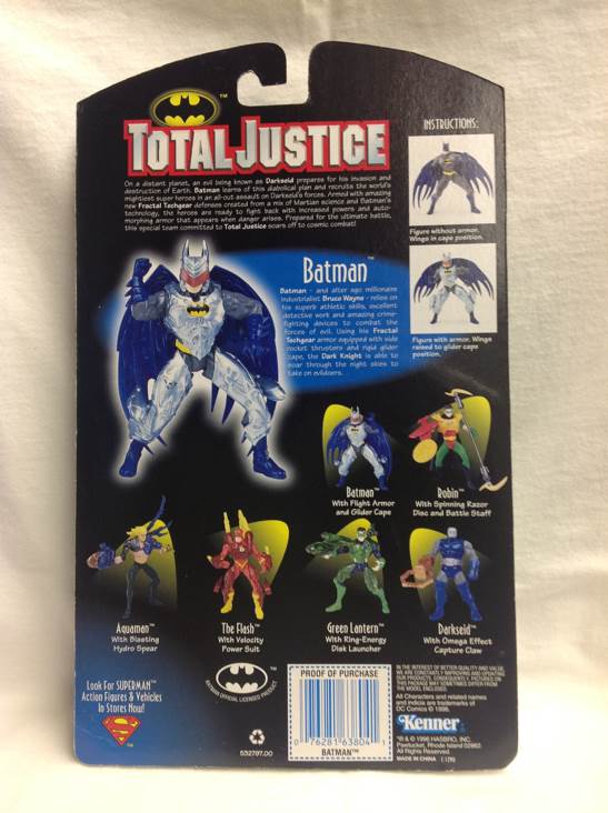 Fractal Armor Batman with Optical Shoulder Cannon System - Kenner (Total Justice) action figure collectible [Barcode 076281638041] - Main Image 2