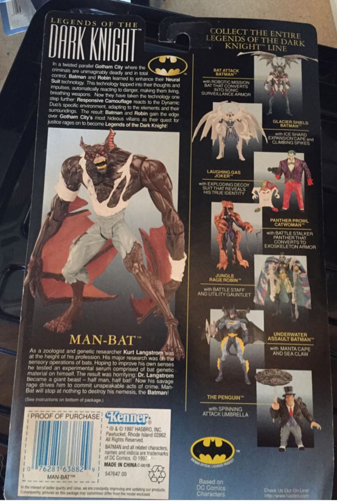 Man-Bat - Hasbo / Kenner (Batman: Legends of the Dark Knight: 6”) action figure collectible [Barcode 076281638829] - Main Image 2