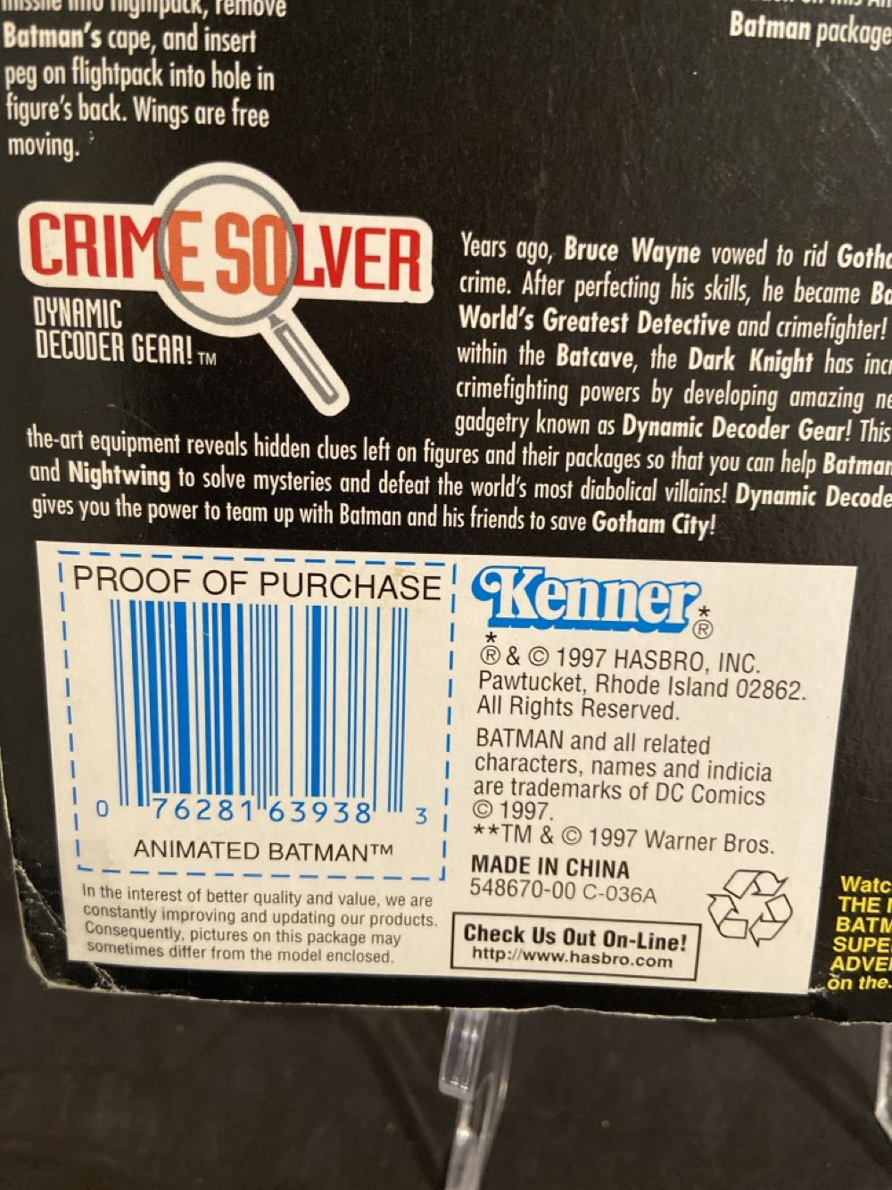 Detective Batman - Kenner (Batman: The New Batman Adventures) action figure collectible [Barcode 076281639383] - Main Image 3