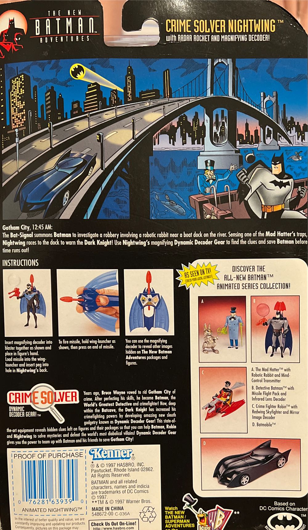 Crime Solver Nightwing - Kenner (The New Batman Adventures) action figure collectible [Barcode 076281639390] - Main Image 2