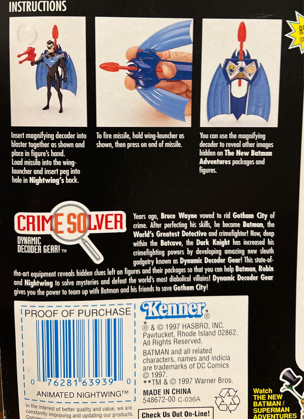 Crime Solver Nightwing - Kenner (The New Batman Adventures) action figure collectible [Barcode 076281639390] - Main Image 3