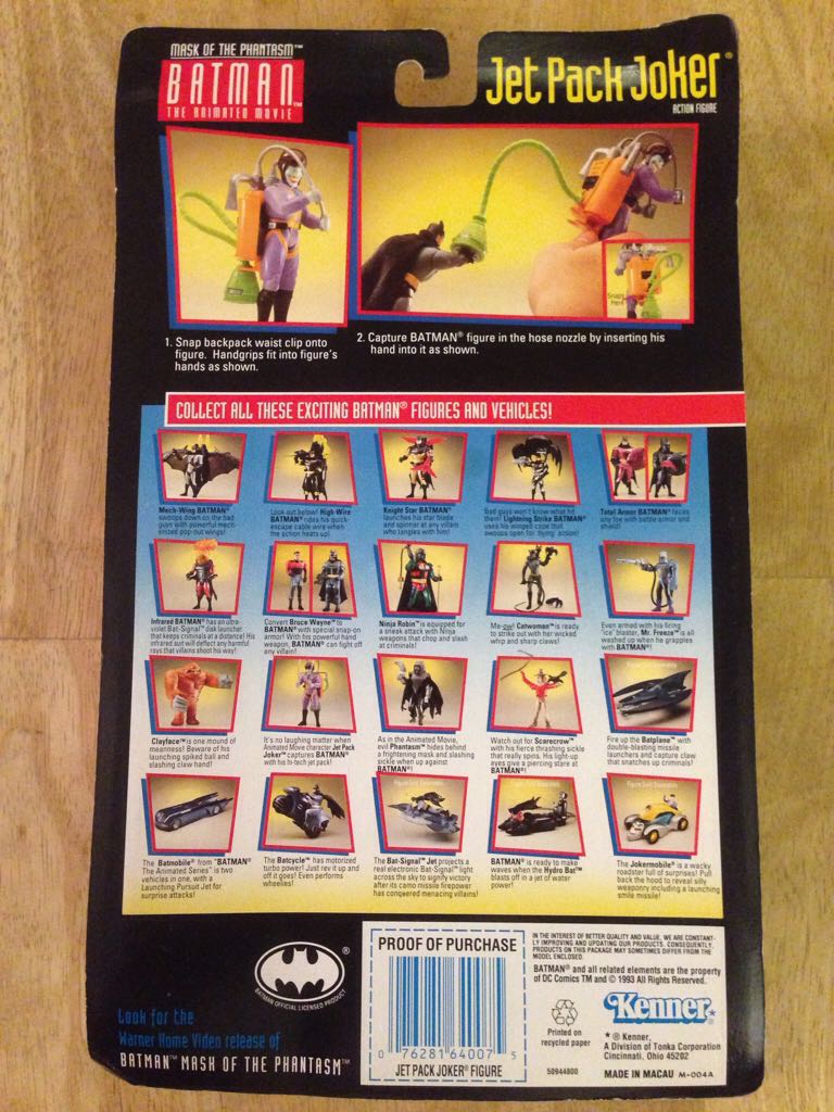 Joker: Jet Pack Joker - Kenner (Batman - Mask Of The Phantasm) action figure collectible [Barcode 076281640075] - Main Image 2