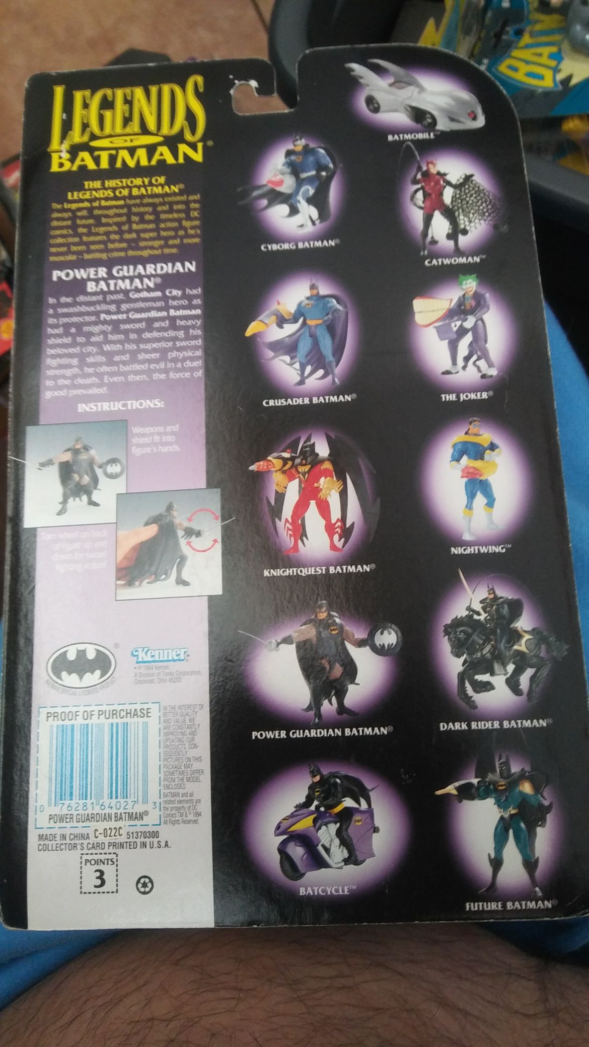 Legends Of Batman Power Guardian Batman - Hasbro / Kenner (Legends Of Batman) action figure collectible [Barcode 076281640273] - Main Image 2