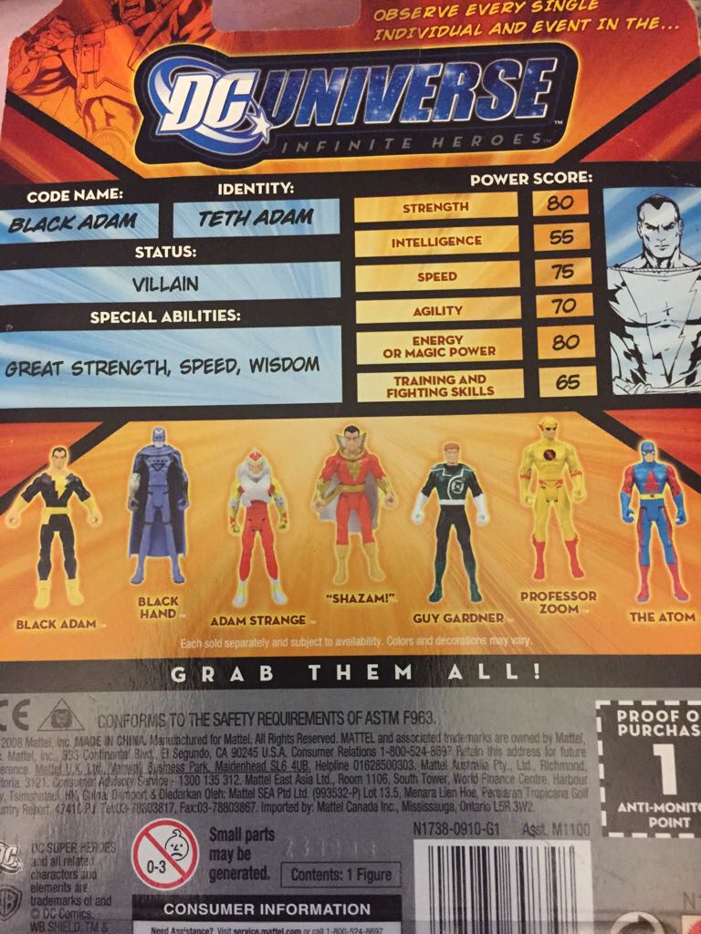 Series 1 Figure 1 - Black Adam™ - Mattel (DC Universe™ Infinite Heroes™ Crisis Series™) action figure collectible [Barcode 027084648348] - Main Image 2