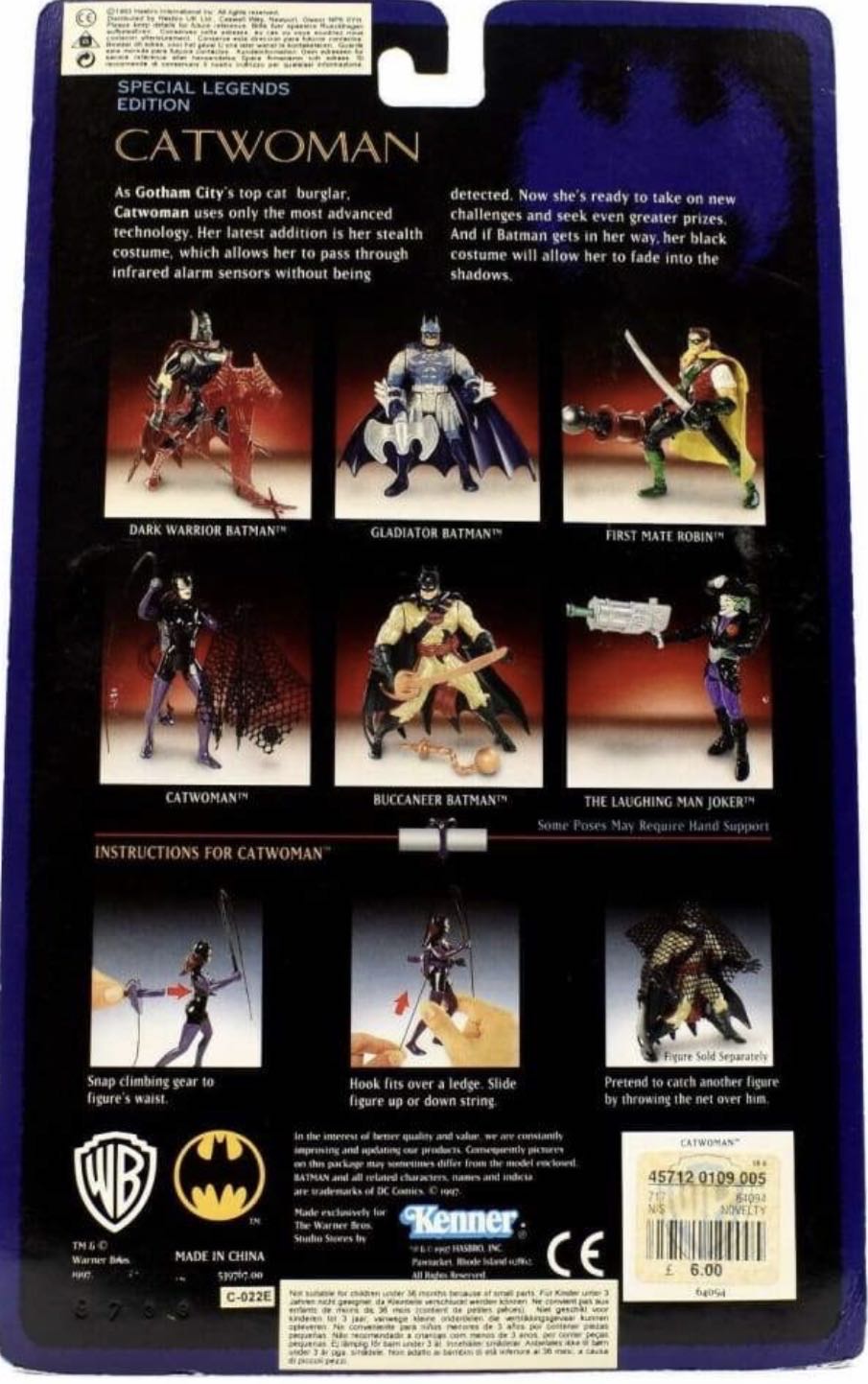 Catwoman with Quick-Climb Claw and Capture Net - Kenner (Batman Legends of Batman) action figure collectible [Barcode 076281640334] - Main Image 2