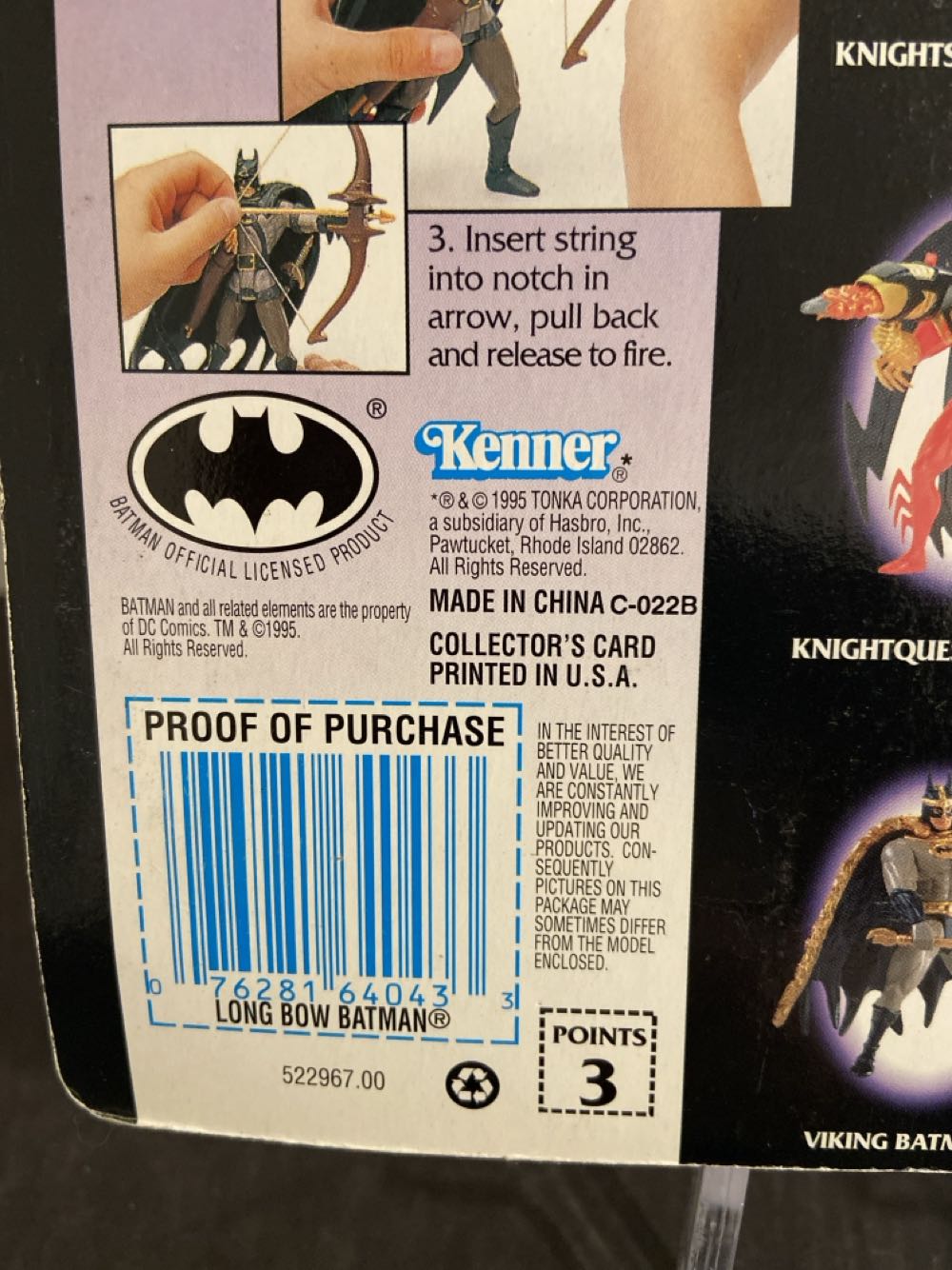 Long Bow Batman - Kenner (Batman Legends of Batman) action figure collectible [Barcode 076281640433] - Main Image 3