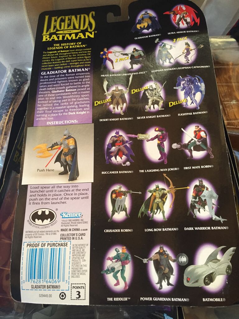 Batman [Gladiator] - Kenner (Legends Of Batman) action figure collectible [Barcode 076281640693] - Main Image 2