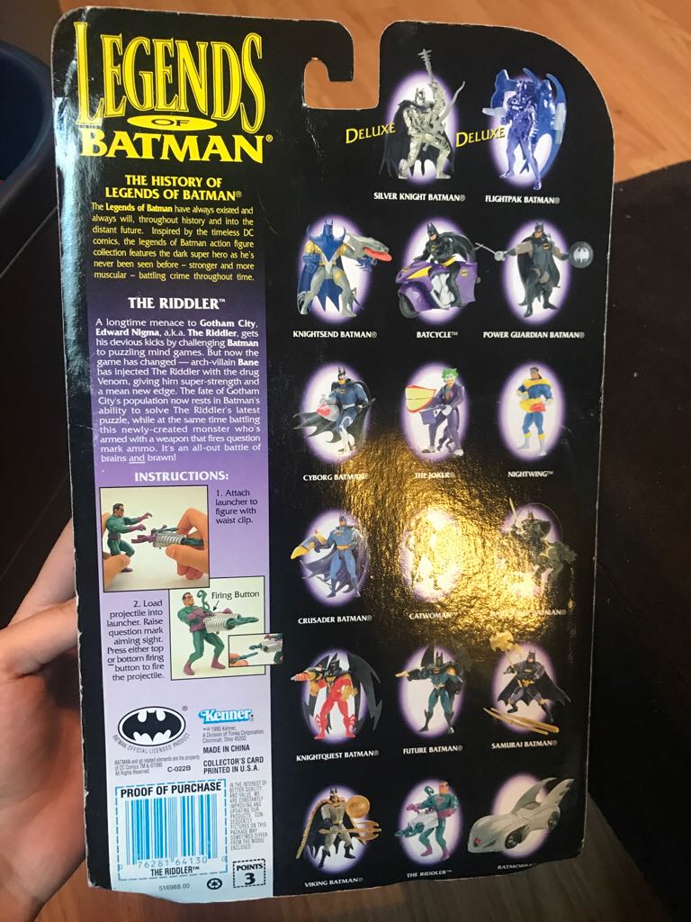 The Riddler with Firing Question Mark Launcher - Kenner/Tonka/Hasbro (Batman Legends of Batman) action figure collectible [Barcode 076281641300] - Main Image 2