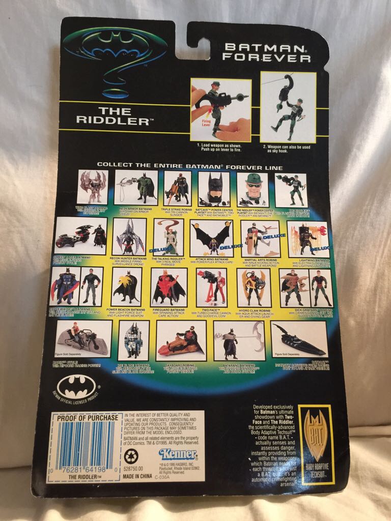 The Riddler Blasting Question Mark Bazooka Batman Forever - Kenner (Batman Forever (1995)) action figure collectible [Barcode 076281641980] - Main Image 2