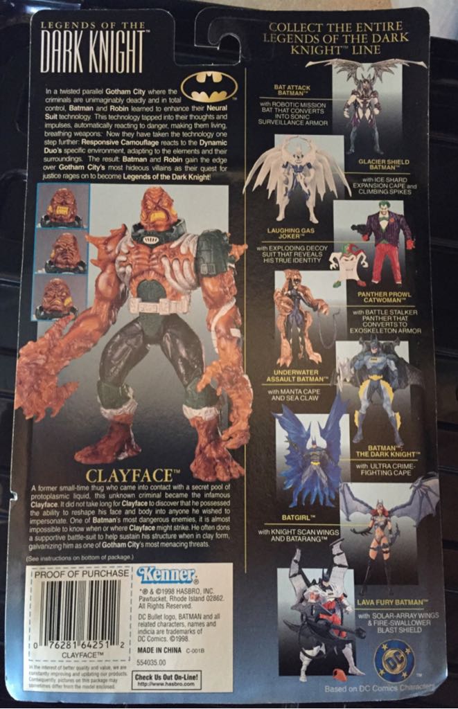Clayface - Kenner (Batman Legends Of The Dark Knight) action figure collectible [Barcode 076281642512] - Main Image 2