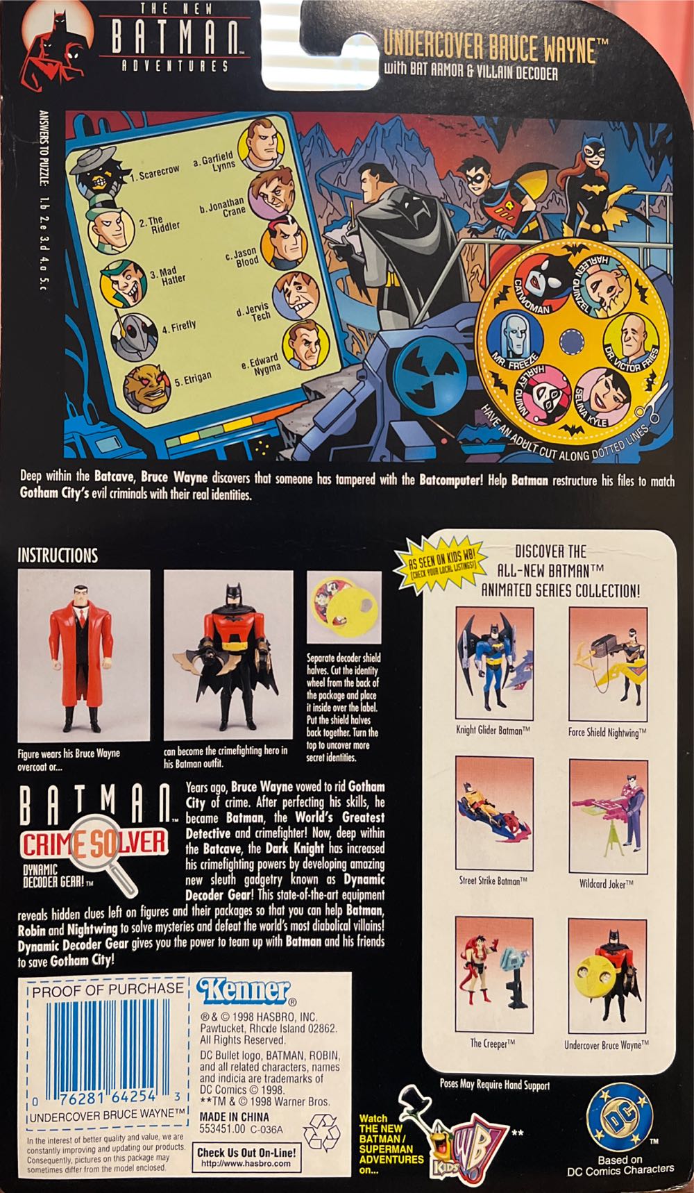 Undercover Bruce Wayne W Bat Armor & Villain Decoder - Kenner (The New Batman Adventures) action figure collectible [Barcode 076281642543] - Main Image 2