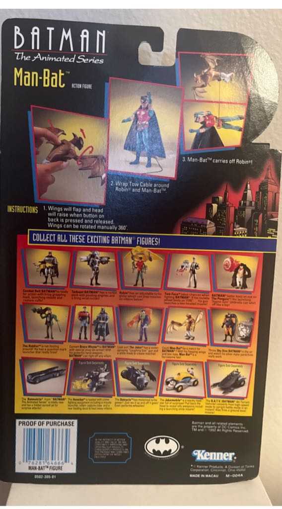 Man-Bat - Kenner (Batman - Animated Series) action figure collectible [Barcode 076281646664] - Main Image 2