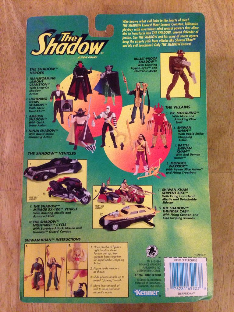 Shimano Khan - Kenner (The Shadow) action figure collectible [Barcode 076281652238] - Main Image 2