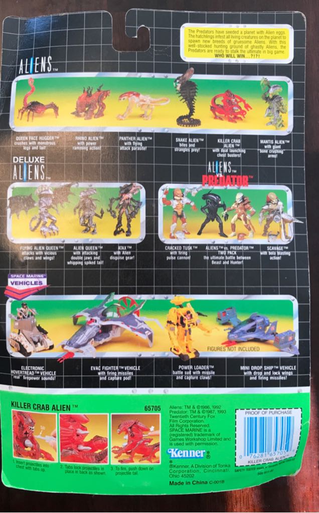 Killer Crab Alien - Kenner (Aliens) action figure collectible [Barcode 076281657059] - Main Image 2