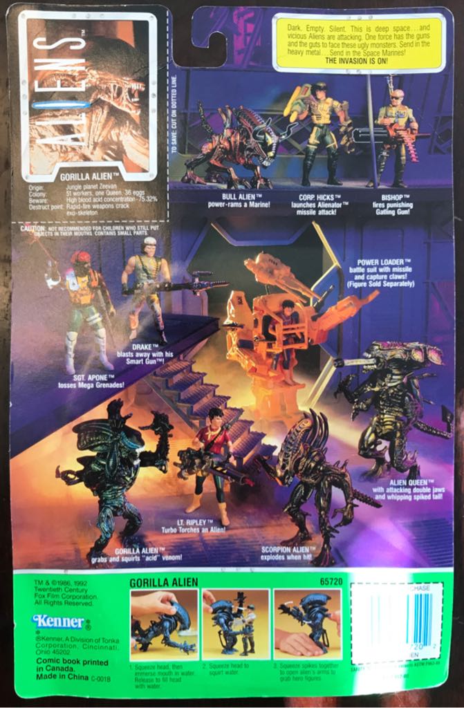 Gorilla Alien With Facehugger - Kenner (Aliens) action figure collectible [Barcode 076281657202] - Main Image 2