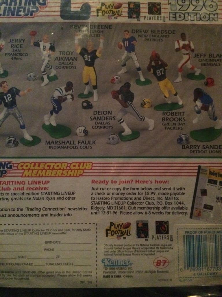 Joey Galloway  - Kenner (Starting Lineup Football) action figure collectible [Barcode 076281677934] - Main Image 2