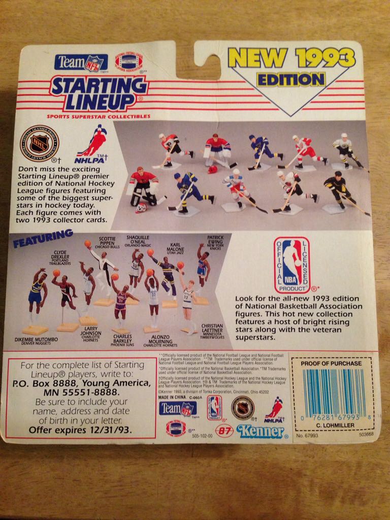 STARTING LINEUP "CHIP LOHMILLER”  (FOOTBALL) action figure collectible [Barcode 076281679938] - Main Image 2